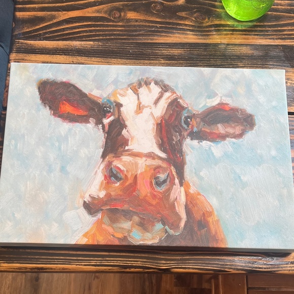 Colorful Cow Canvas Art - Picture 2 of 3